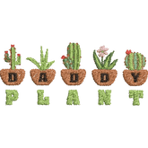 Daddy-Plant-Cactus-for-Fathers - Father Embroidery Design - FineryEmbroidery